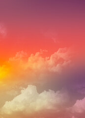 Soft cloudy is gradient pastel evening sky abstract blur sky background in sweet light color gradient pastel rainbow wallpaper orange purple indigo sunset with clouds view from top