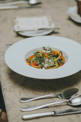 Seafood Spaghetti with Tiger Prawns, Scallops, Mussels, Calamari, Salmon and Tomato Sauce