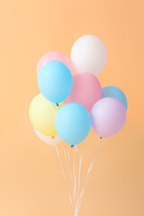 Air balloons on color background