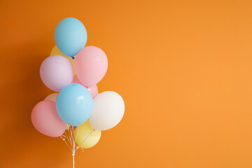 Air balloons on color background © Pixel-Shot