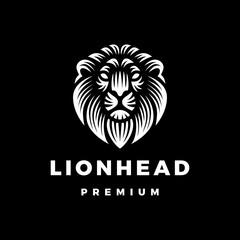 lion head chiaroscuro woodcut logo vector icon illustration