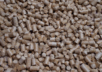 texture pellets of wood sawdust close-up