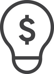 Vector icon of a light bulb. Light Bulb idea logo concept. Lights icon web design element. Isolated silhouette LED light. editable stroke