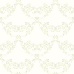 Baroque wallpaper. Seamless vector background ornate art deco decorative leaves. Damascus