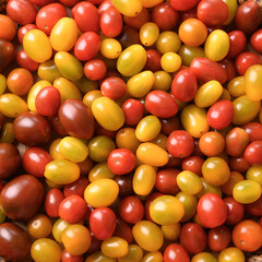 Fototapeta na wymiar Fresh colorful tomatoes, Food background