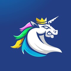 Unicorn mascot logo design vector