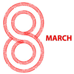 Obraz premium Greeting cards with line.International womans day . 8 march . Handwritten lettering typography