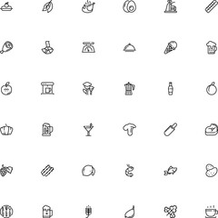 icon vector icon set such as: super foods, cocktail, baked, serving, drumstick, agaric, cereal, hand, paper, board, suillus grevillei, cep, cutlery, rye, platter, vege, dog, brewery, parsley, spoon