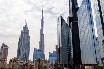 Fototapeta na wymiar Dubai, UAE - 02.25.2021 View a Dubai downtown area.Outdoors