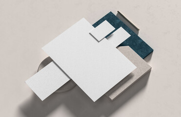 Corporate identity stationery mock up isolated on modern style background. Mock up for branding...
