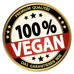 round business button - 100% vegan (german)