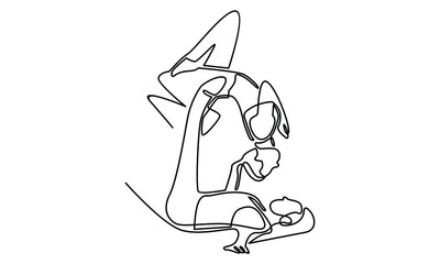 Continue line of woman doing yoga sport