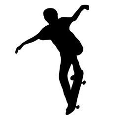 楽しいスケートボードのシルエット