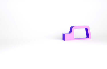 Purple Car mirror icon isolated on white background. Minimalism concept. 3d illustration 3D render.