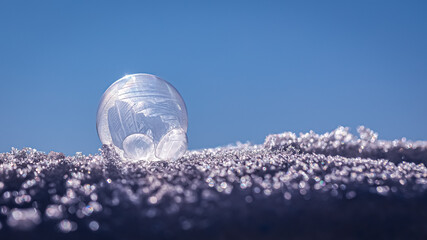 Fototapeta na wymiar Frozen Bubble - gefrorene Seifenblase