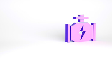 Purple Check engine icon isolated on white background. Minimalism concept. 3d illustration 3D render.