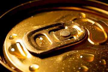 Close up of a metal pop top from a beverage can.