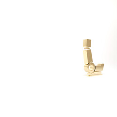 Gold Car seat icon isolated on white background. Car armchair. 3d illustration 3D render.