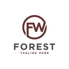 Modern logo with letter FW