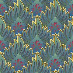 Mandala. Abstract round ornament seamless vector pattern.seamless folk pattern vector sketch illustration