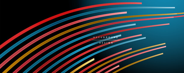 Abstract colorful lines vector background. Internet, big data and technology connections concept, abstract template