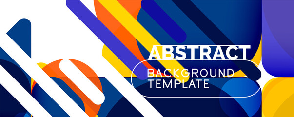 Modern geometric round shapes and dynamic lines, abstract background. Vector illustration for placards, brochures, posters and banners