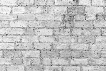 Old brick wall white vintage interior building texture and background seamless
