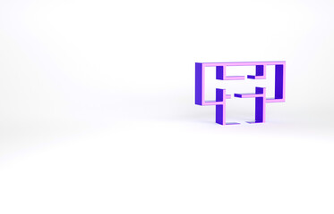 Obraz premium Purple House plan icon isolated on white background. Minimalism concept. 3d illustration 3D render.