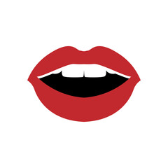 Lips mouth icon design template vector isolated