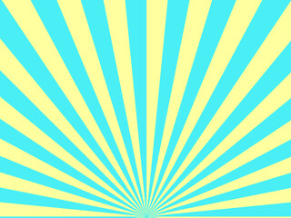 パステルイエローと水色の放射線－集中線
