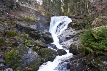 imposing and beautiful triberg waterfalls in the black forest in germany