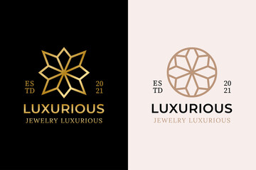 elegant abstract golden flower or floral line logo, can be used ornament, spa, botanical, beauty symbol