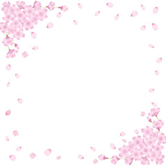 桜と花吹雪のフレーム