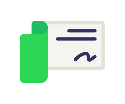 Cheque Bill Invoice Single Isolated Icon With Flat Style