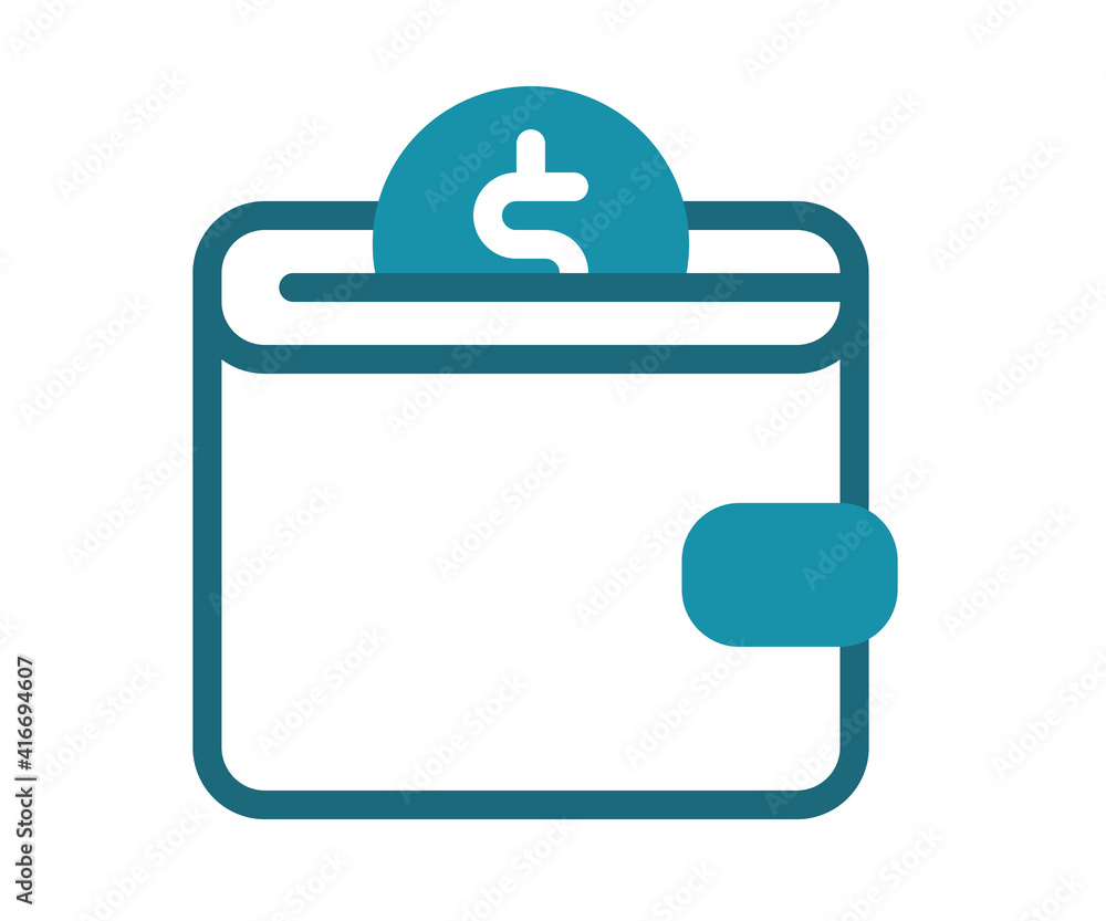 Poster wallet wealth billfold single isolated icon with solid line style