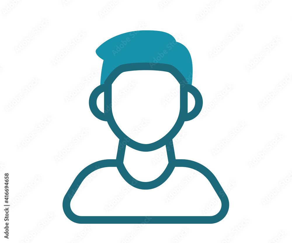Poster person man user single isolated icon with solid line style