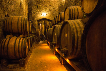 One of wine cellar in Montepulciano in Tuscany, beautiful historical city, but also home  great...
