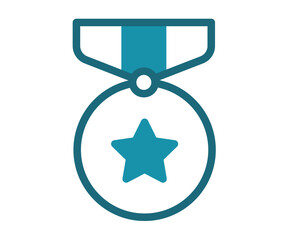 medal award achievement single isolated icon with solid line style