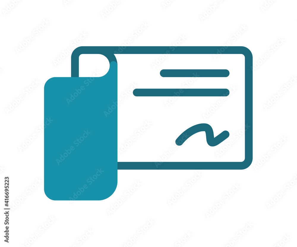 Poster cheque bill invoice single isolated icon with solid line style