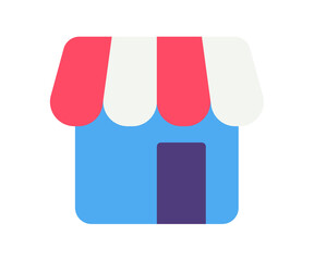 market store shop single isolated icon with flat style