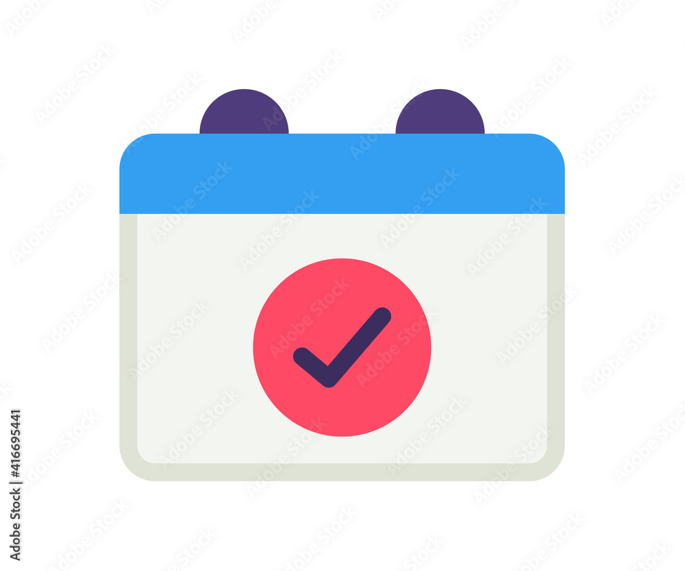 Poster schedule complete finish single isolated icon with flat style vector design illustration
