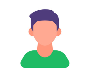 person man user single isolated icon with flat style