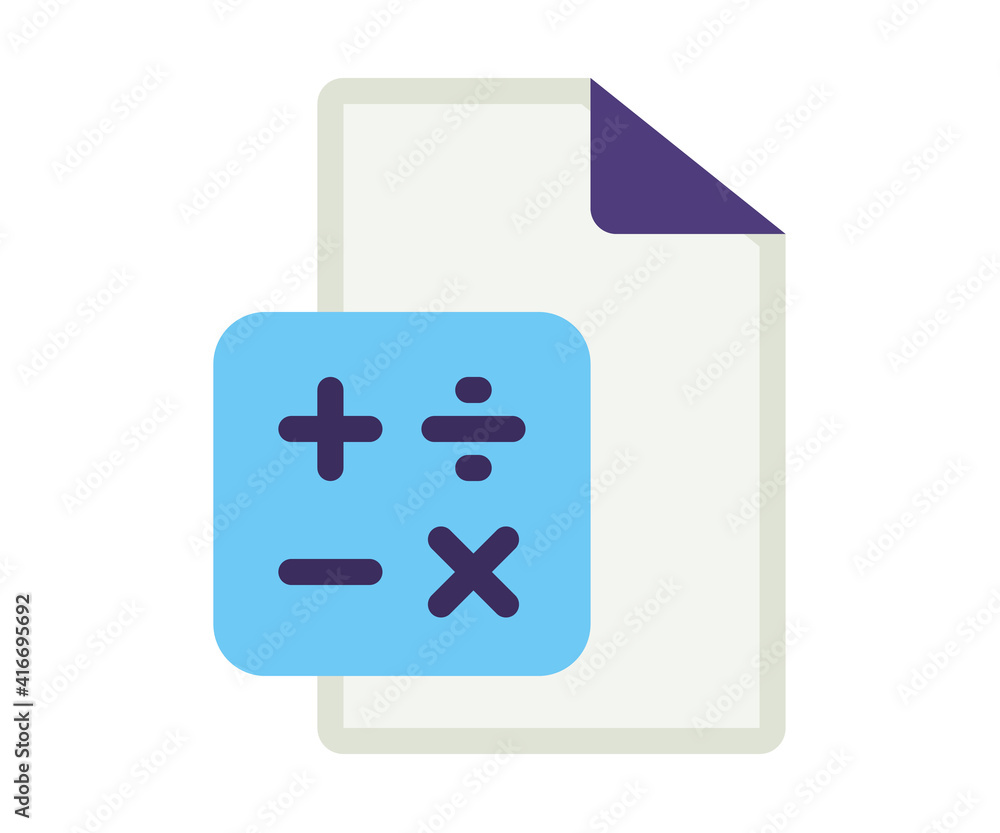Poster calculate paper report single isolated icon with flat style