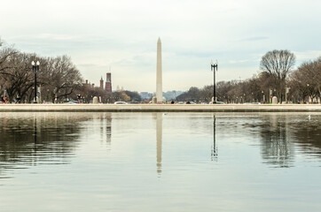 Washington Monument Obelisk in Washington DC, District of Columbia, USA. View from Capitol...