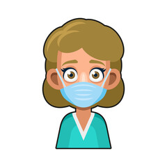 Doctor and Medical Nurse Avatar sign. Cute Style Userpic. Vector