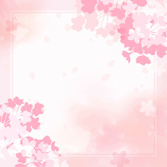 Fototapeta na wymiar 桜、春のイメージのフレーム素材