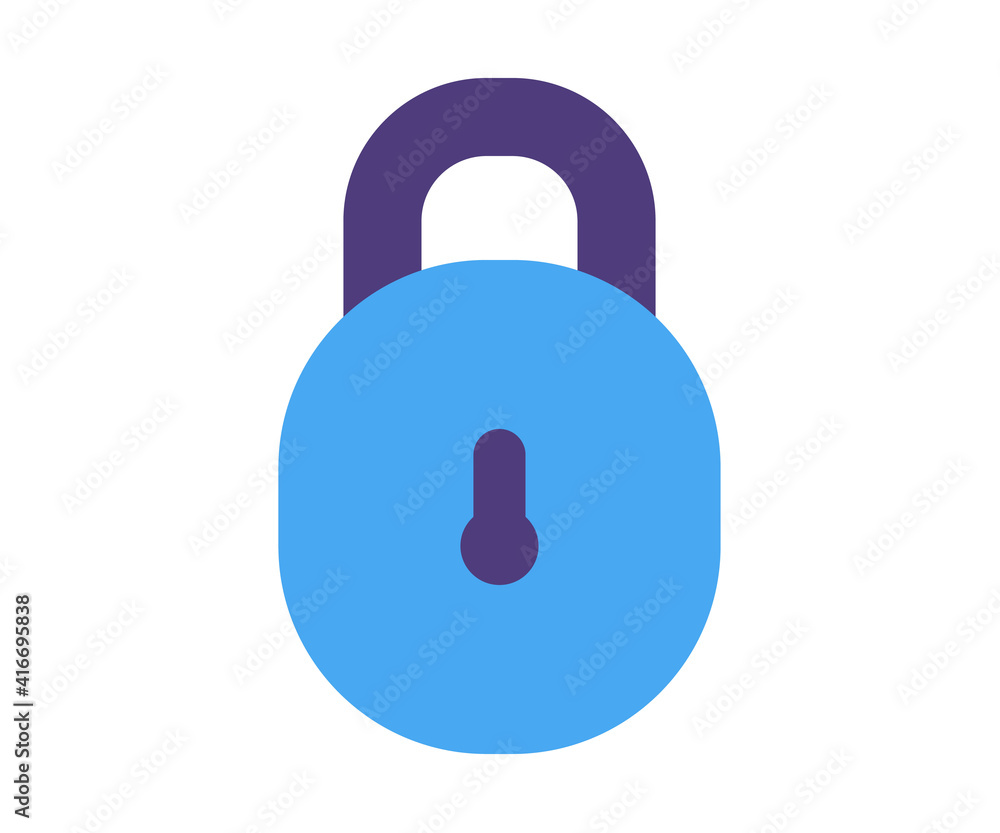 Poster lock security padlock single isolated icon with flat style