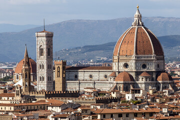 Fototapeta na wymiar View to Florence (Firenze), beautiful historical city in Tuscany, Italy