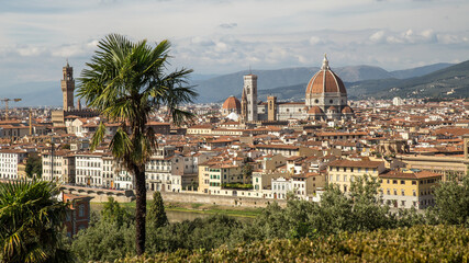 Fototapeta na wymiar View to Florence (Firenze), beautiful historical city in Tuscany, Italy