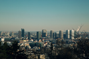Obraz premium city skyline at sunset